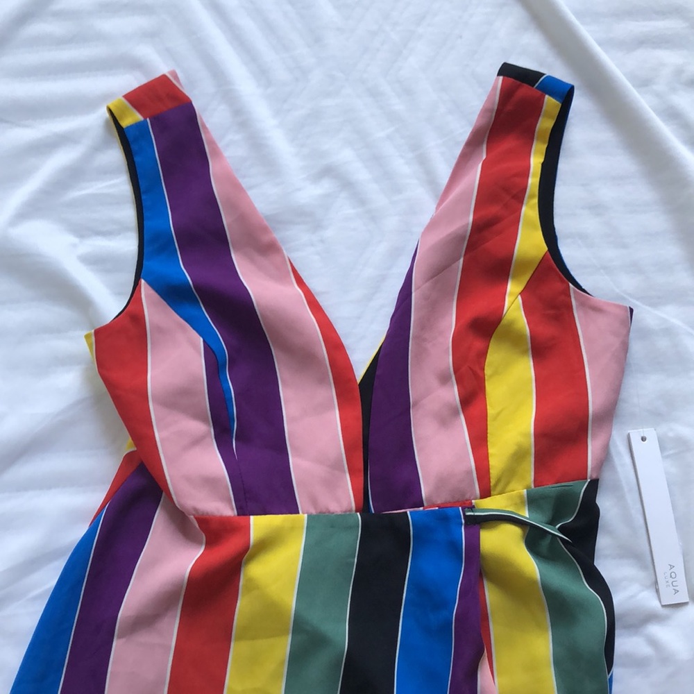 AQUA Rainbow Striped Maxi Wrap Dress size XS - Picture 7 of 10